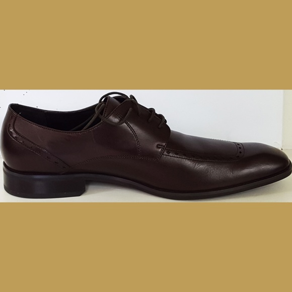 CALVIN KLEIN brown leather ELLIS CALF dress SHOES